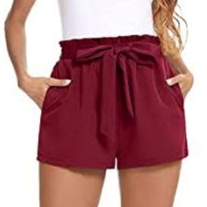 Ambience Flowy Burgundy Maroon Shorts Size L